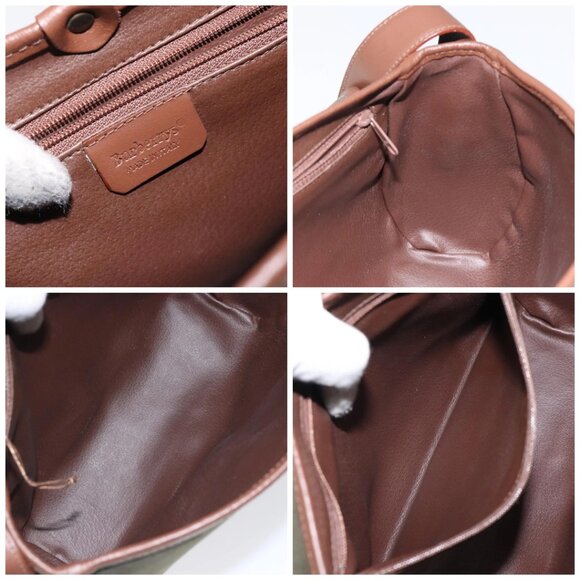 Burberrys Shoulder Bag Suede Leather Khaki Auth BA2418 - Picture 15 of 16